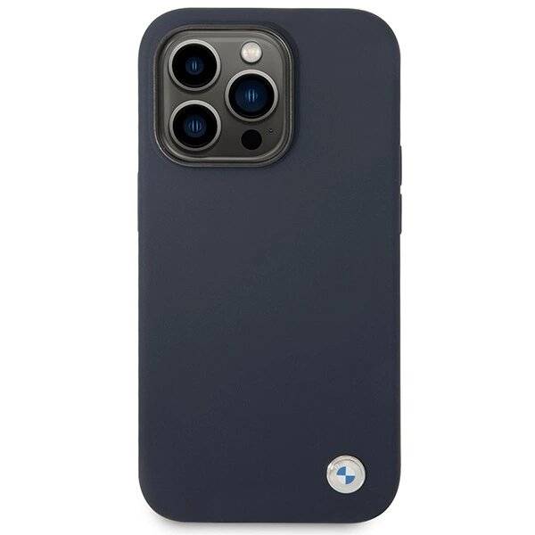 Hülle BMW BMHMP14LSILNA iPhone 14 Pro 6.1″ marineblau/navy Silikon Metall Logo MagSafe