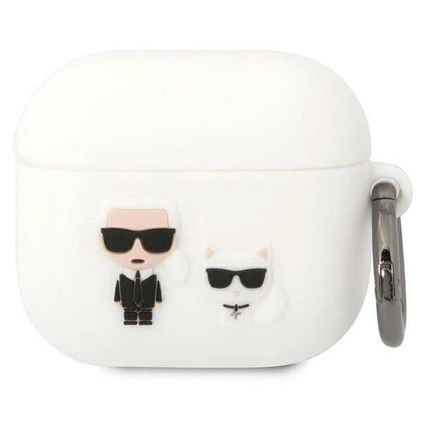Karl Lagerfeld KLACA3SILKCW AirPods 3 Hülle weiß/weiß Silikon & Choupette