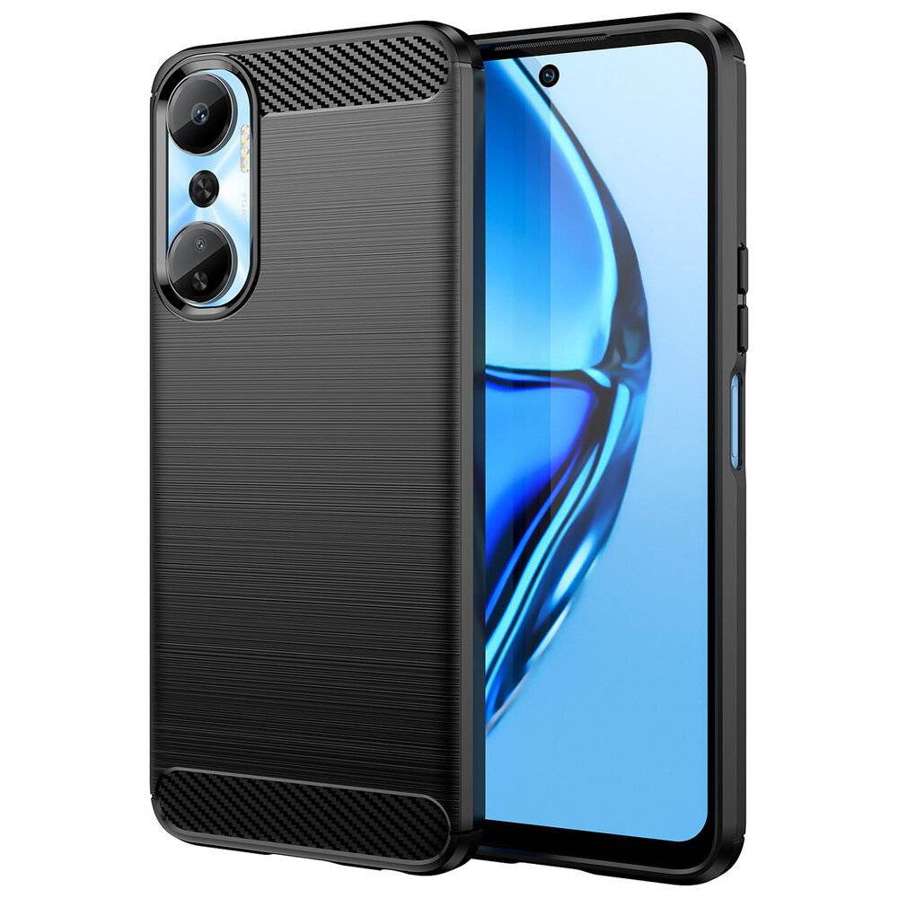 Carbon Case Hülle Infinix Hot 20 flexible Silikon schwarz