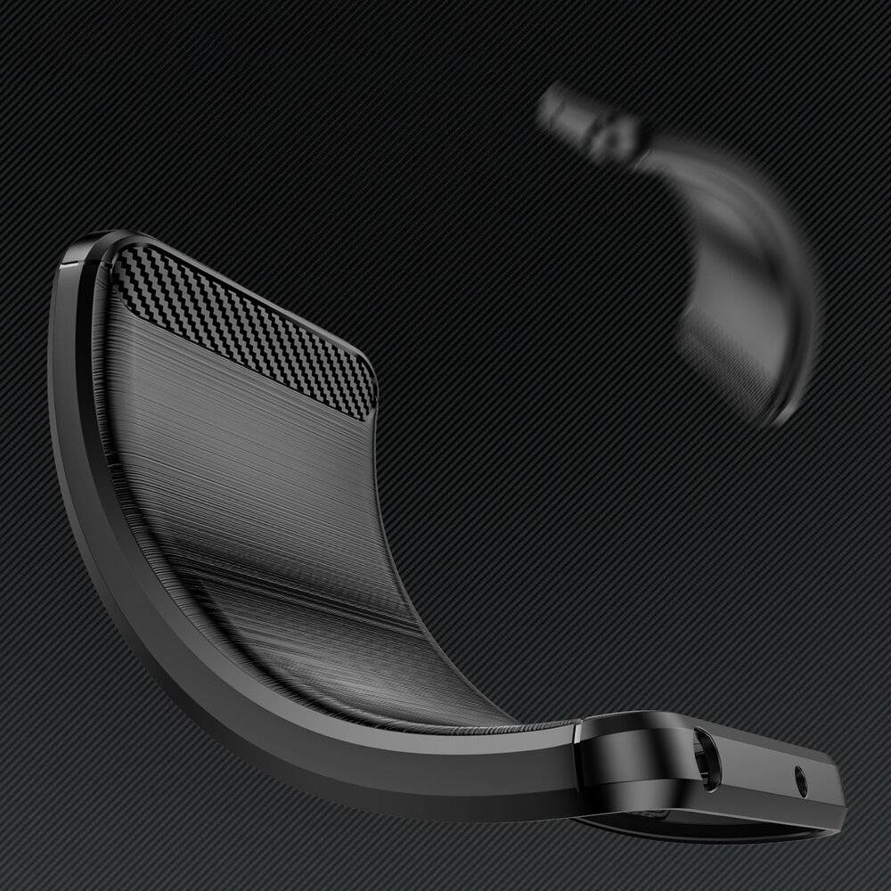 Carbon Case Hülle Infinix Hot 20 flexible Silikon schwarz