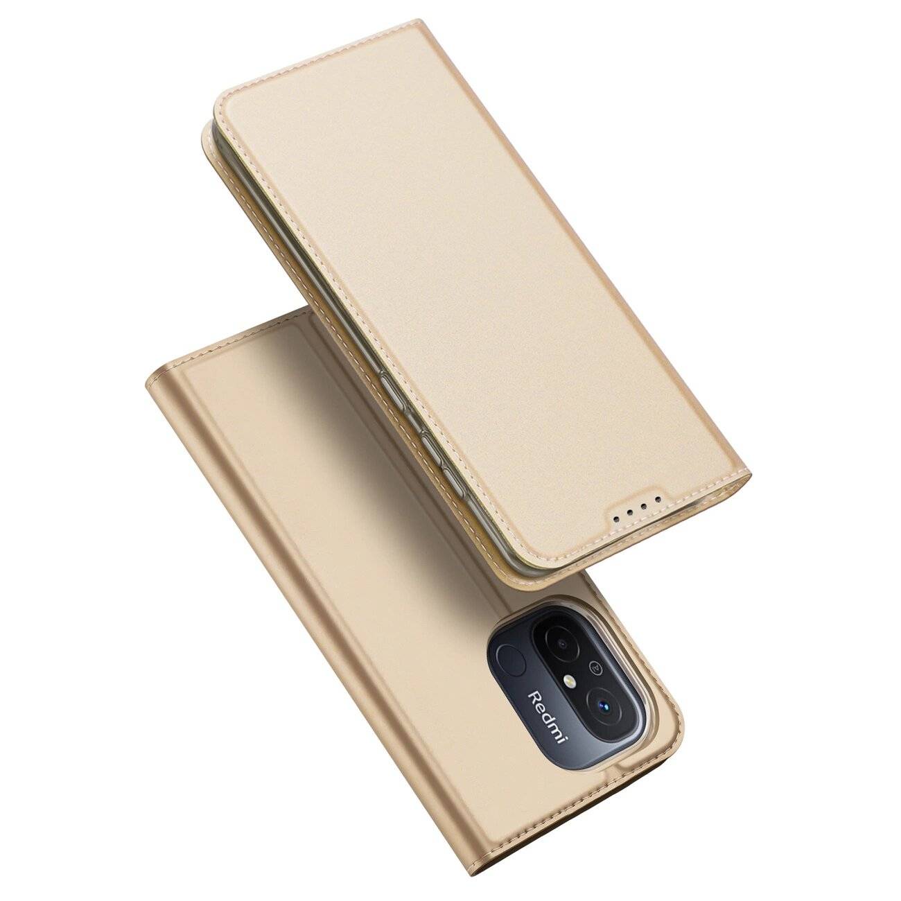 Dux Ducis Skin Pro Hülle Xiaomi Redmi 11A / Poco C55 12C Cover Flip Card Wallet Stand Gold