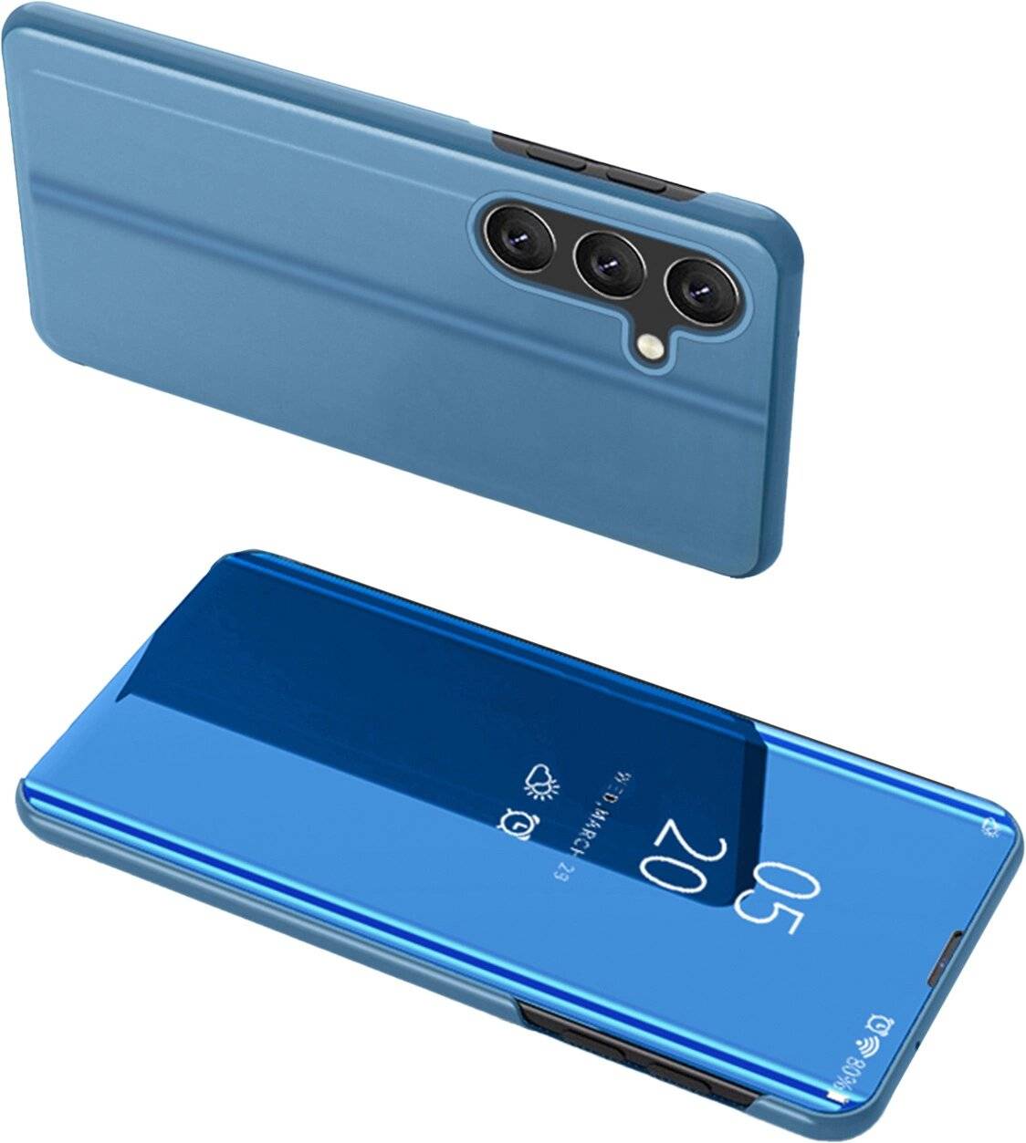 Clear View Case Hülle Samsung Galaxy A24 4G Flip Cover blau