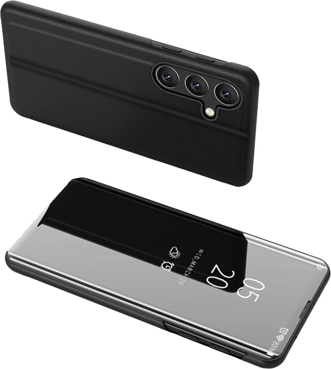 Clear View Case Hülle Samsung Galaxy A24 4G Flip Cover schwarz