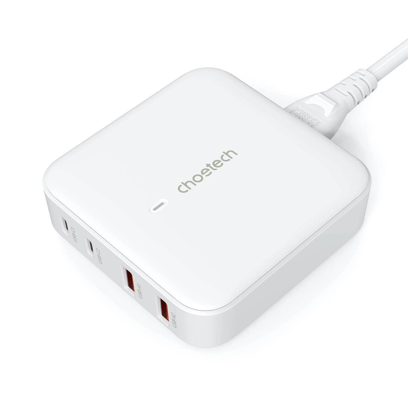 Choetech PD8008 GaN-Tischladegerät, 100W, 2x USB-C, 2x USB-A, Weiß