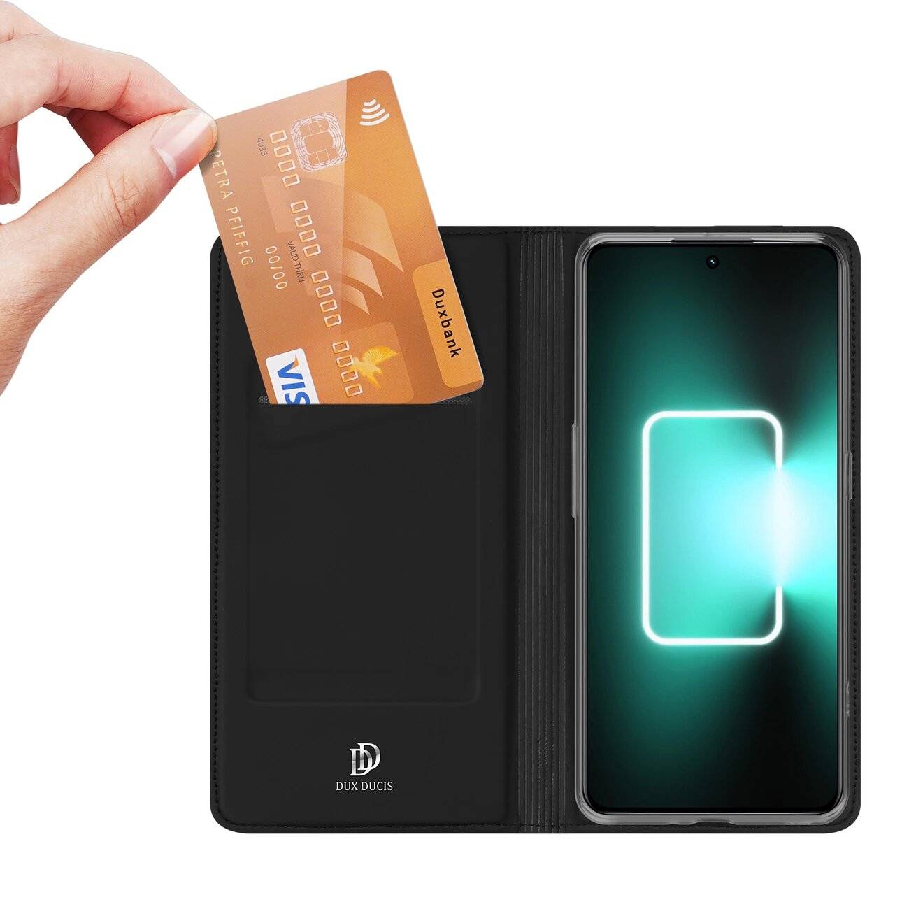 Dux Ducis Skin Pro Hülle Realme GT Neo 5 / GT3 Flip Cover Card Wallet Stand Schwarz