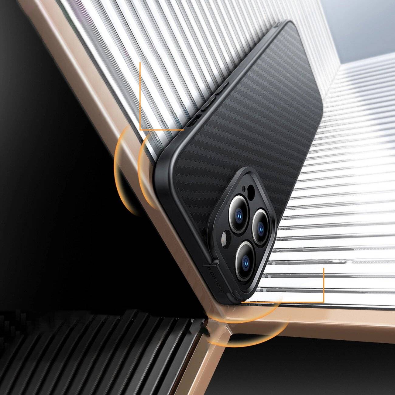 Gepanzerte Hülle iPhone 14 Pro Max, MagSafe Baseus Kunstfaser-Hartglas – Schwarz