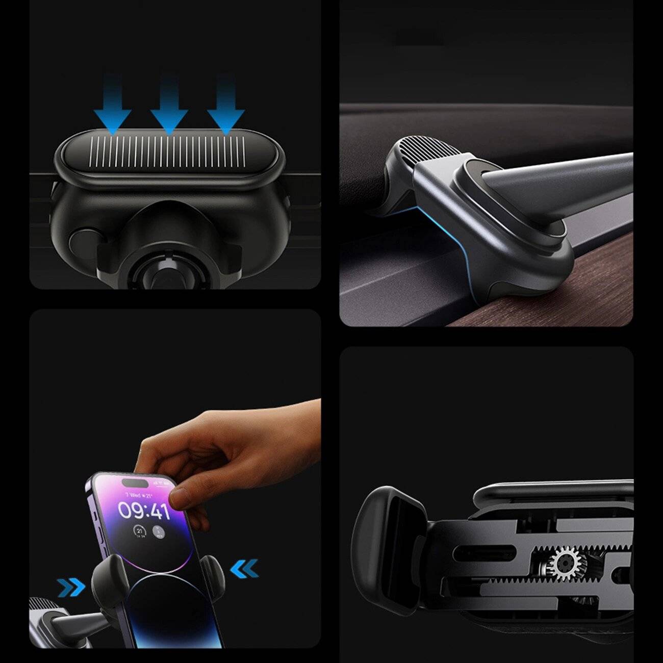 Elektroautohalterung Solarpanel Tesla Model 3 / Y Baseus T-Space - Schwarz