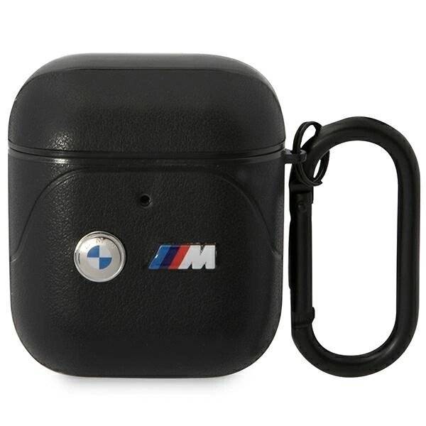 BMW BMA222PVTK AirPods 1/2 Hülle schwarz/schwarz Leder Curved Line