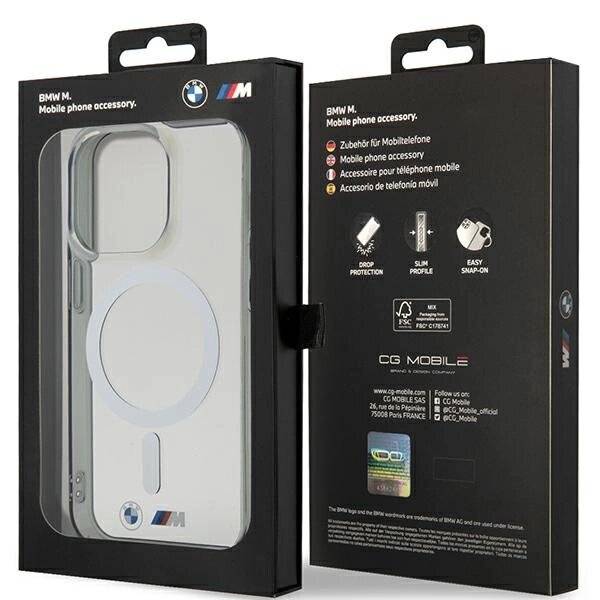 Hülle BMW BMHMP14LHCRS iPhone 14 Pro 6.1″ transparente Hardcase Silberring MagSafe