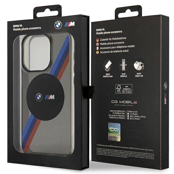 Hülle BMW BMHMP14LHDTK iPhone 14 Pro 6.1″ grau/grau Tricolor Stripes MagSafe