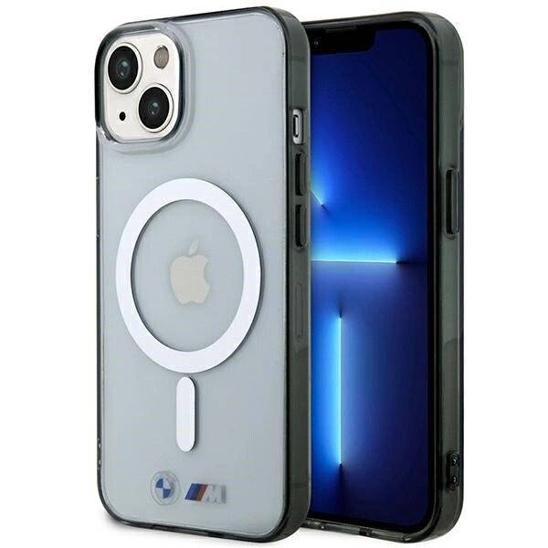 BMW BMHMP14SHCRS iPhone 14 6.1″ Hülle transparent Hardcase Silver Ring MagSafe