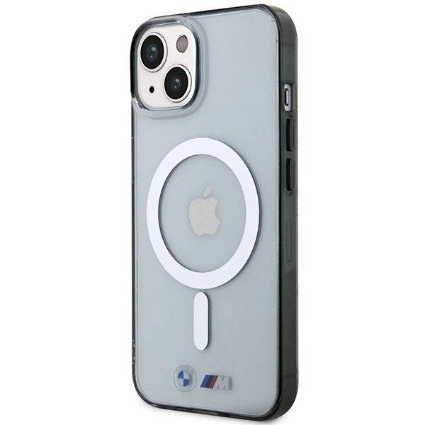 BMW BMHMP14SHCRS iPhone 14 6.1″ Hülle transparent Hardcase Silver Ring MagSafe