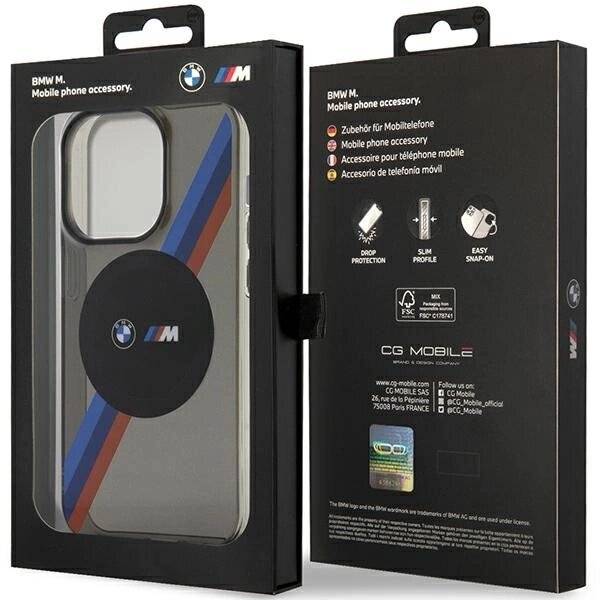 Hülle BMW BMHMP14XHDTK iPhone 14 Pro Max 6.7″ grau/grau Hardcase Tricolor Stripes MagSafe