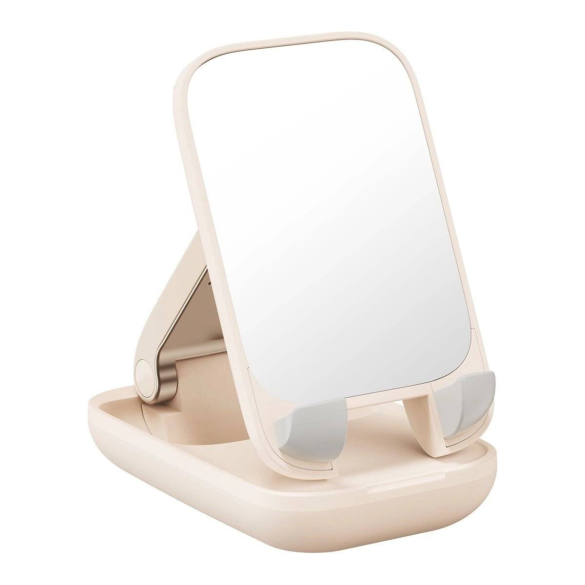 Verstellbarer Telefonständer Spiegel Baseus Seashell Series – Beige