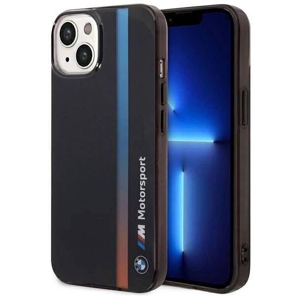 Hülle BMW BMHCP14S22HVGV iPhone 14 6.1″ schwarz/schwarz IML Tricolor Stripe