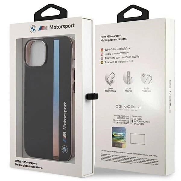 Hülle BMW BMHCP14S22HVGV iPhone 14 6.1″ schwarz/schwarz IML Tricolor Stripe
