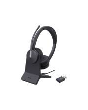 Yealink WH64 Dual Headset On-Ear DECT / Bluetooth kabellos mit BHC70 Ladebasis Zertifiziert für Microsoft Teams
