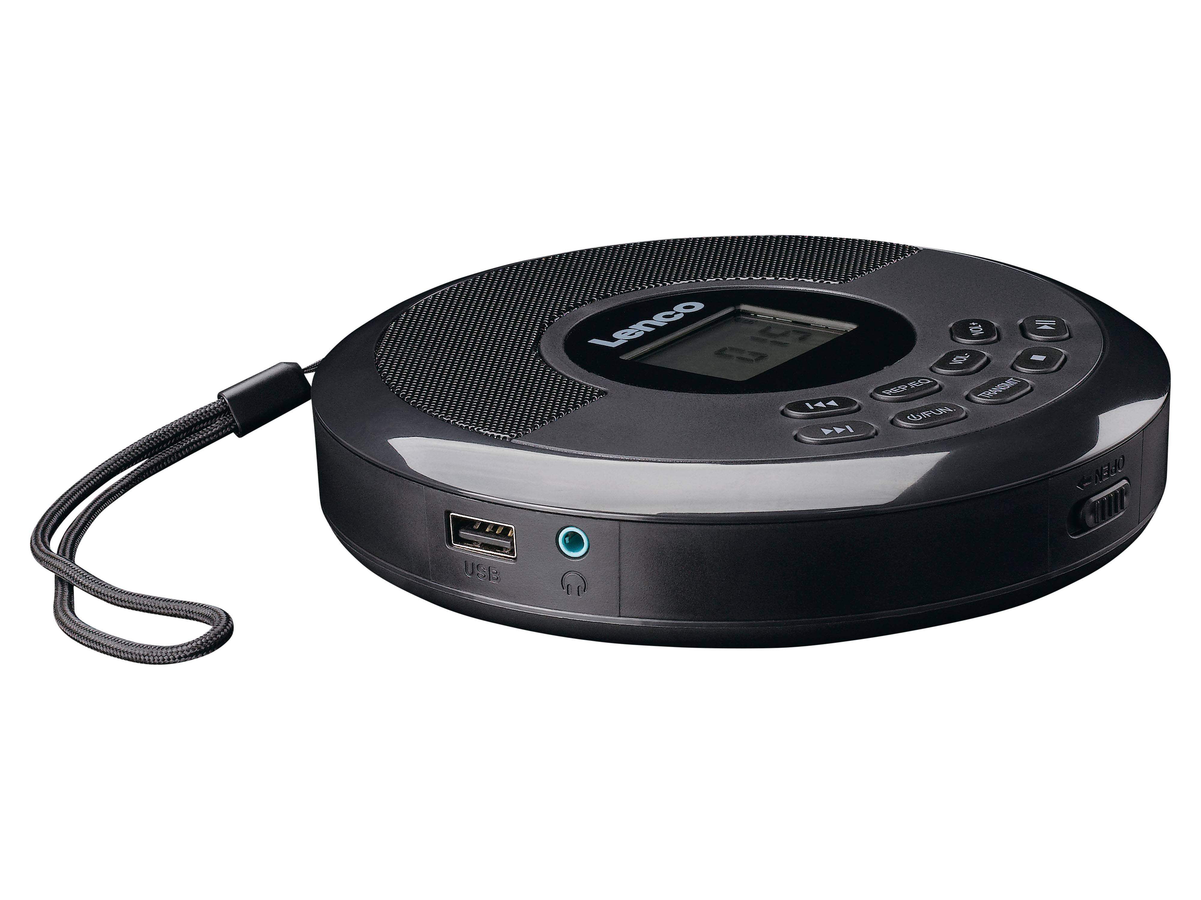 LENCO UKW Radio, tragbar, CD-Player, USB-Wiedergabe, schwarz