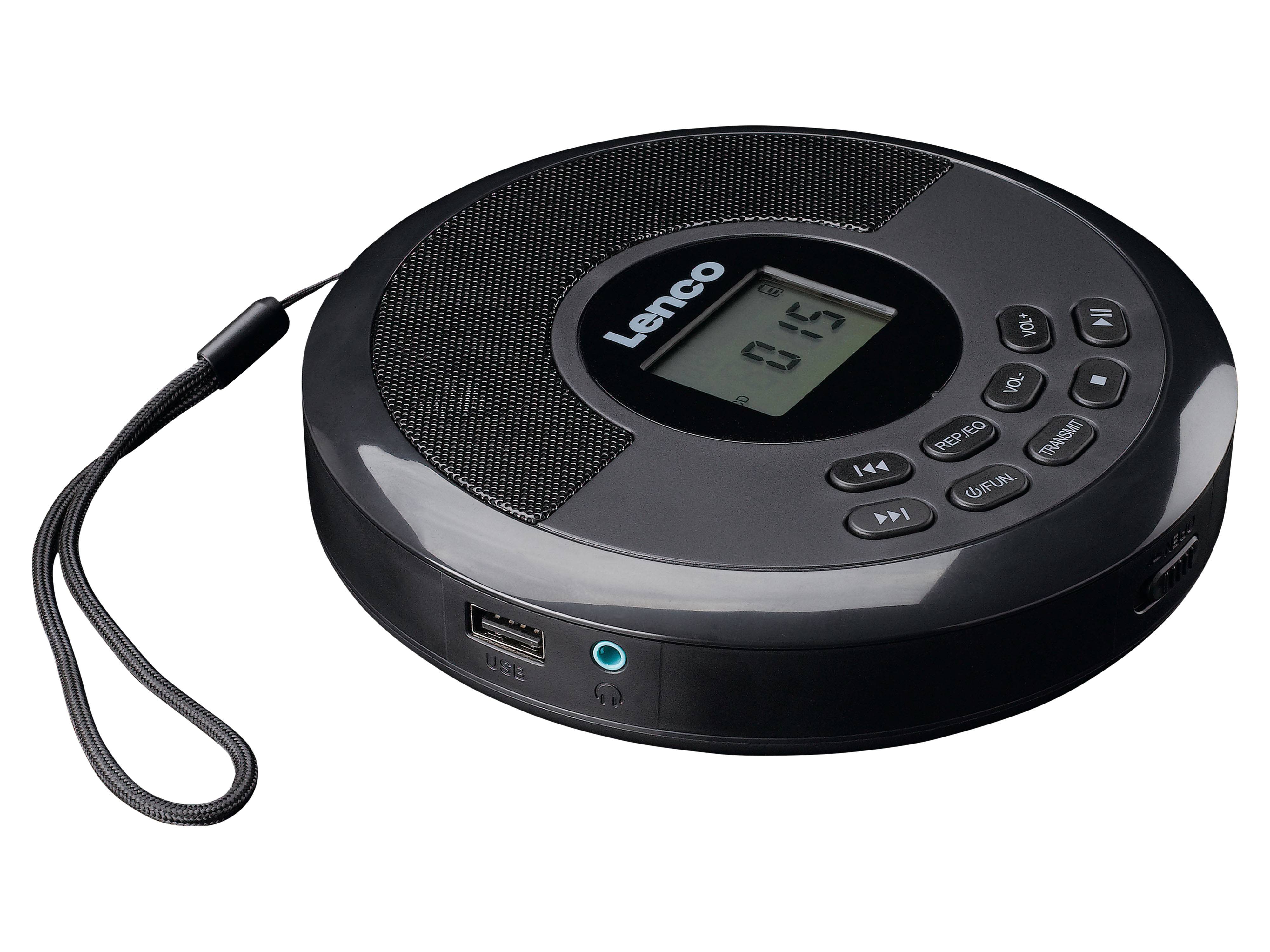 LENCO UKW Radio, tragbar, CD-Player, USB-Wiedergabe, schwarz