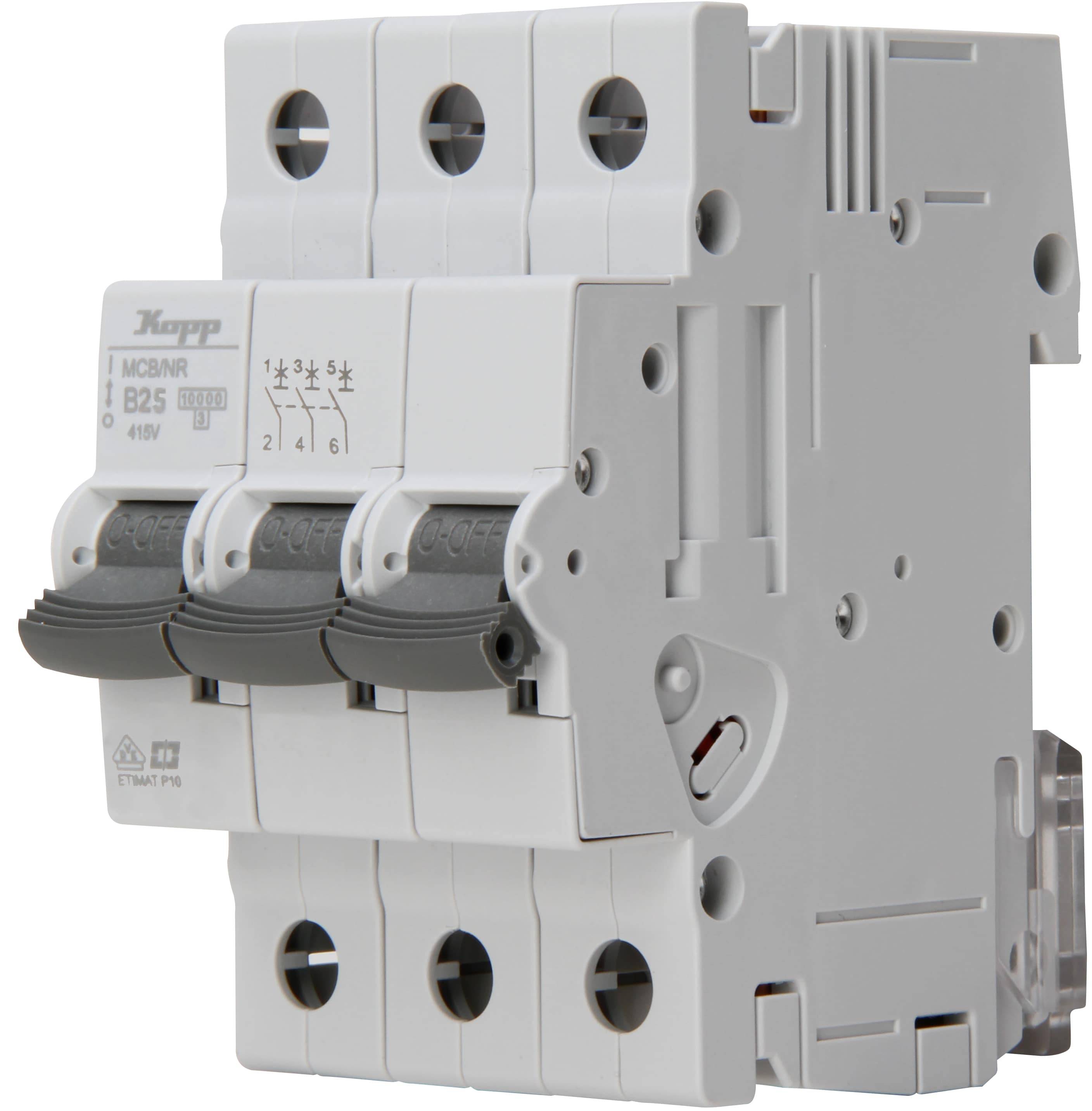 KOPP Leitungsschutzschalter, 25A, 3-polig, Char. B