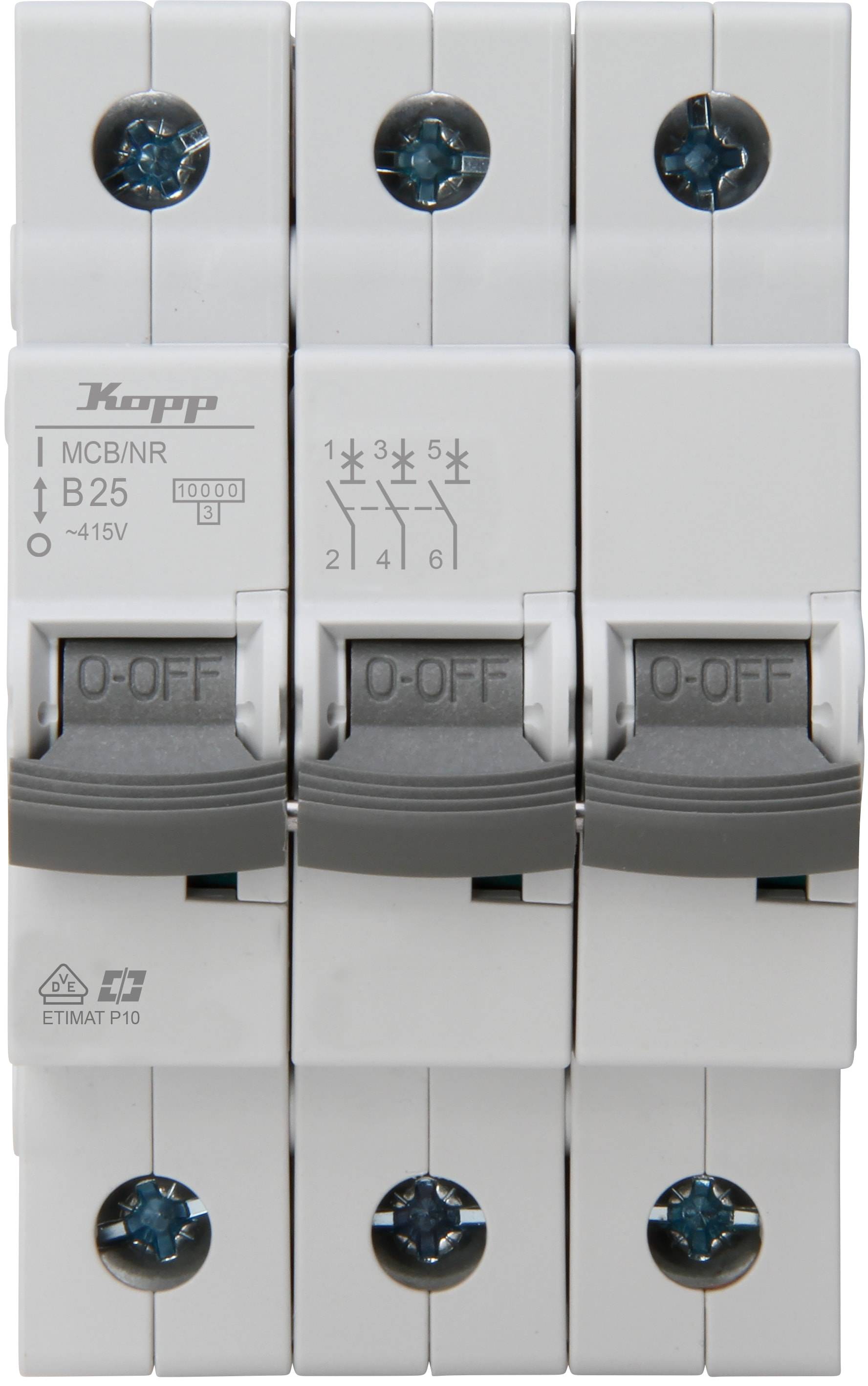 KOPP Leitungsschutzschalter, 25A, 3-polig, Char. B