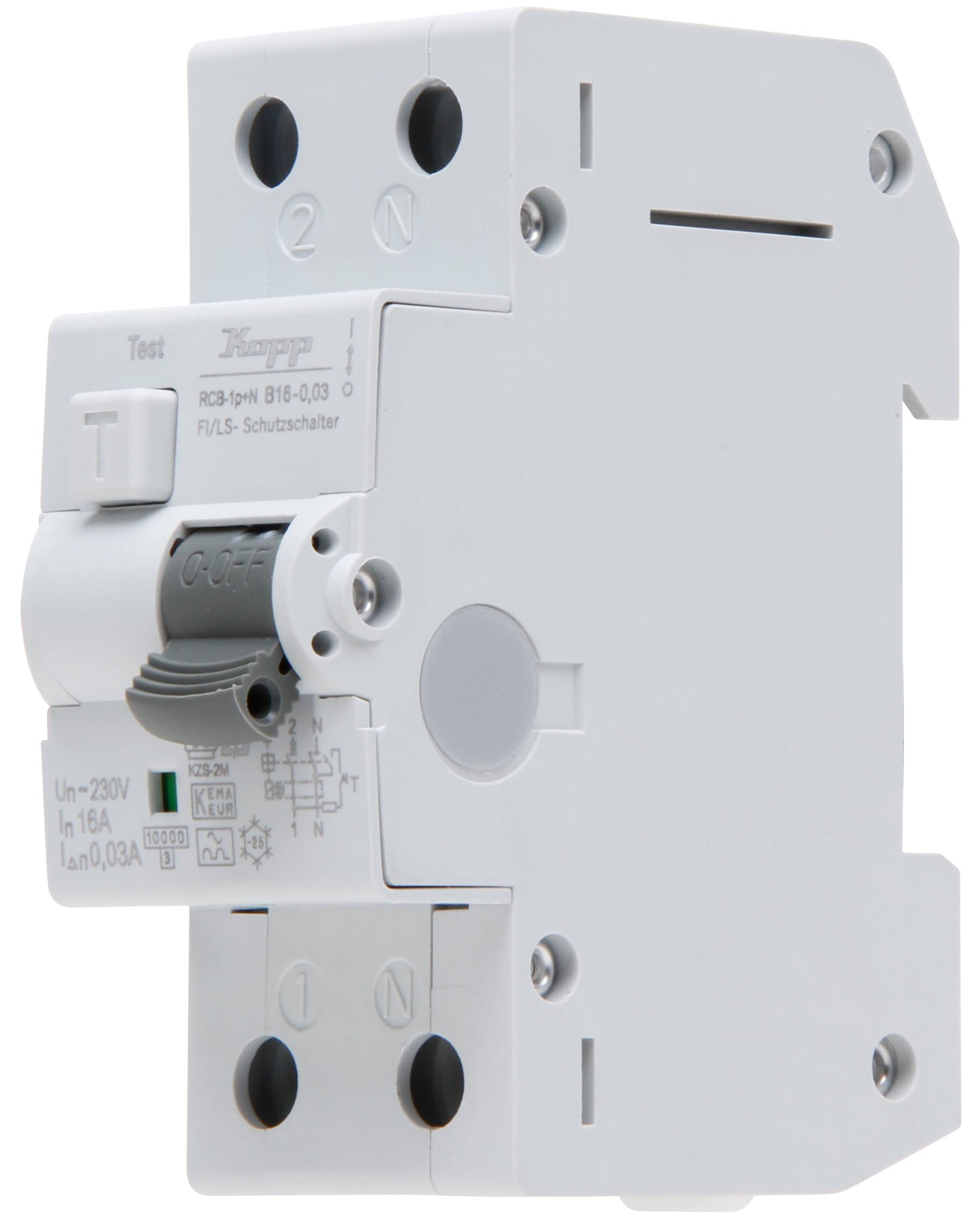 KOPP FI/LS-Schutzschalter, 16A, 1p+N Char. B, 0,03A, Typ A
