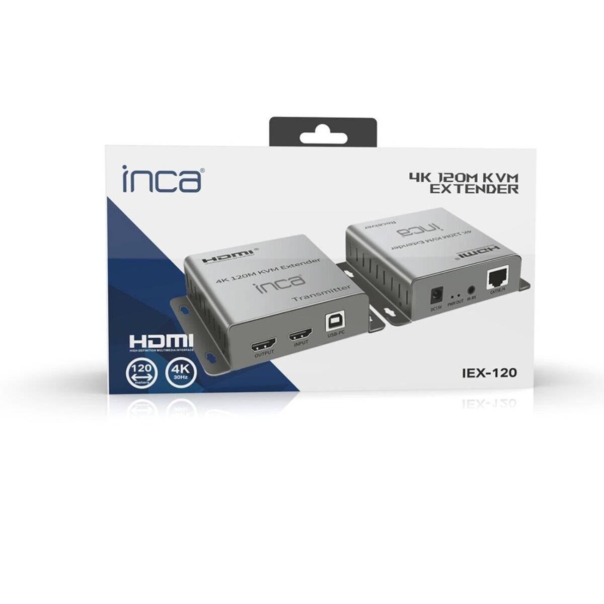 Inca HDMI 4K Extender Set TX/RX bis 120 m mit IR & USB