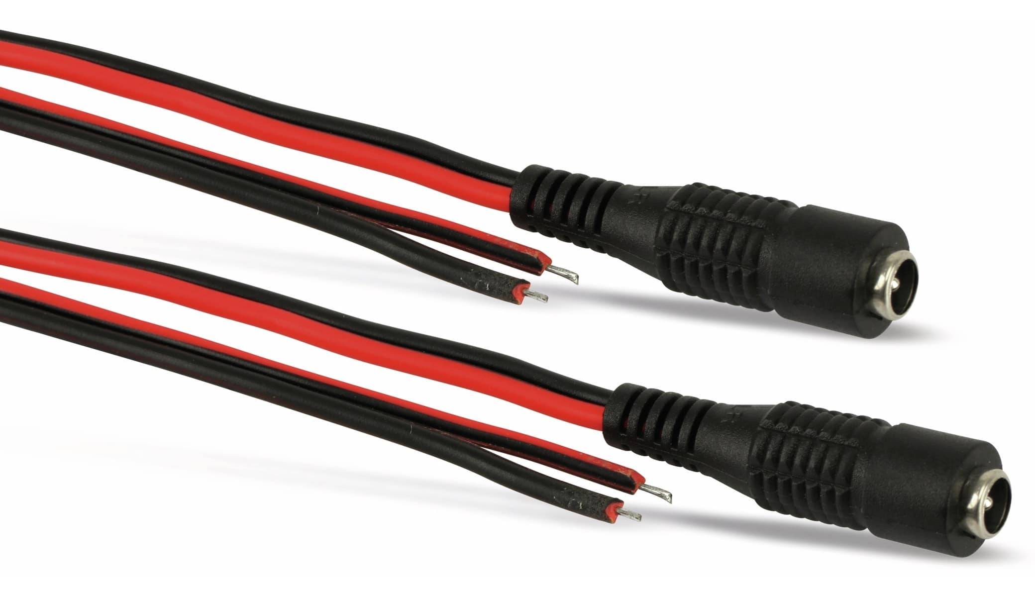 BLANKO Stromversorgungskabel, Hohlbuchse, 5,5/2,1 mm, 2 Stück, 1000 mm