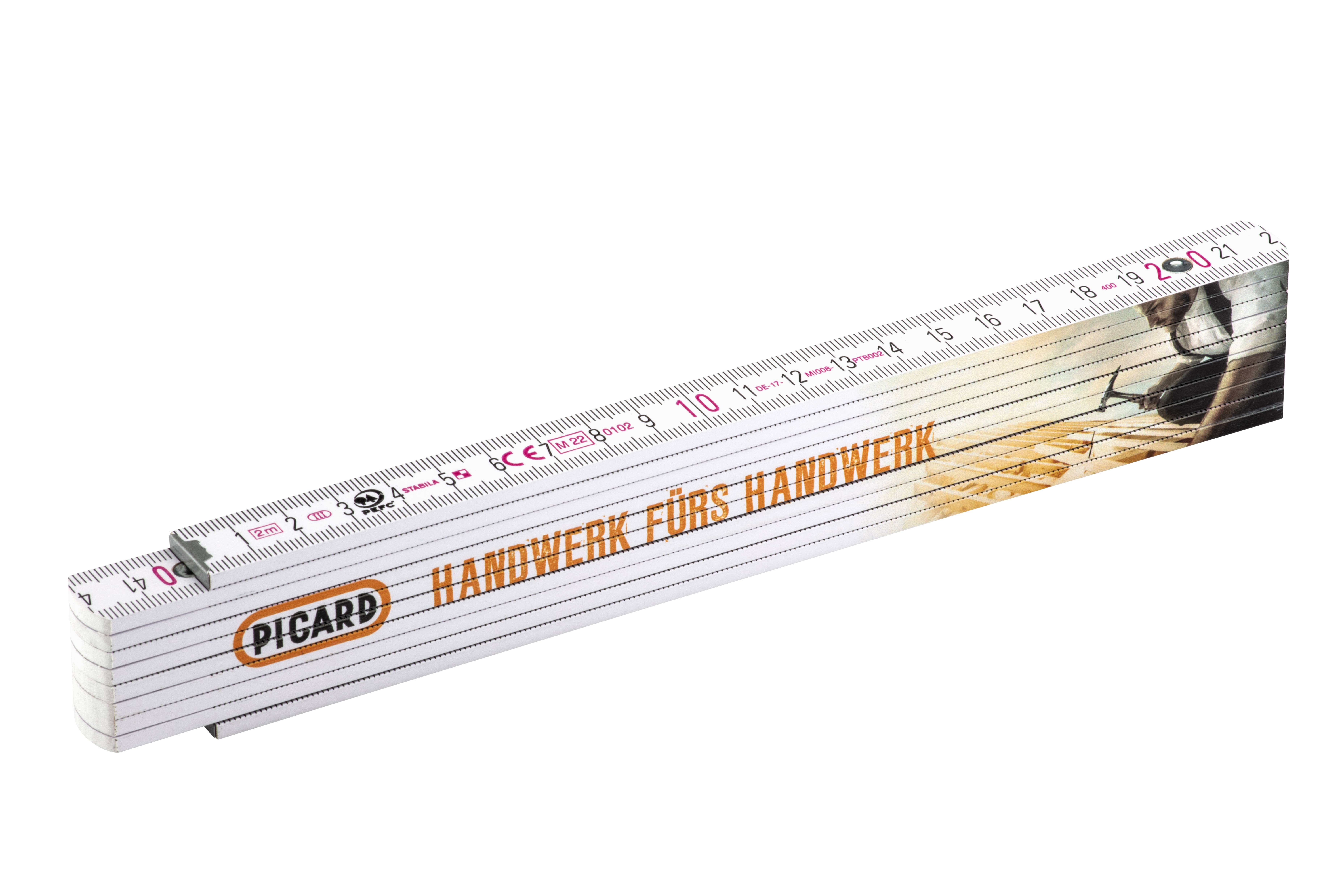PICARD Gliedermaßstab Zollstock 200 cm aus Holz Nr. 71510