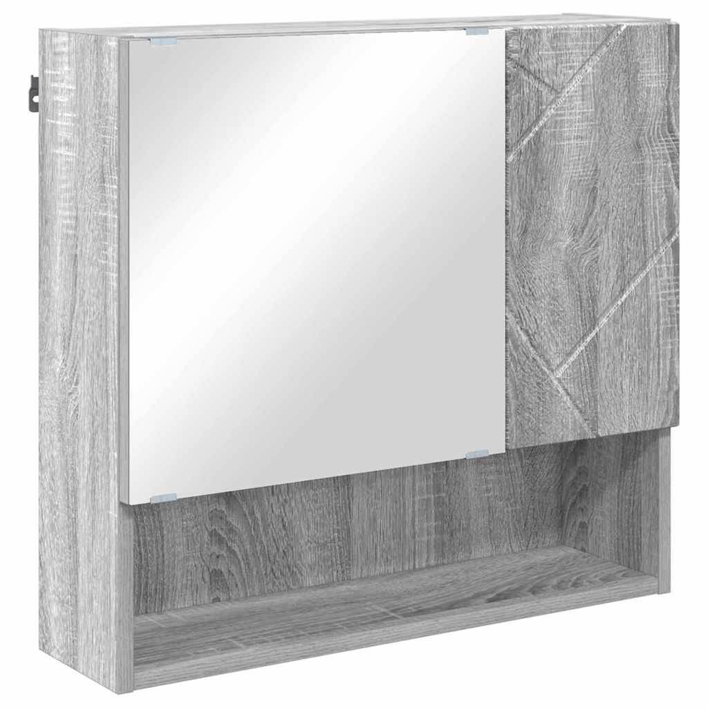 vidaXL Spiegelschrank Graues Sonoma 59 x 17 x 55 cm Holzwerkstoff