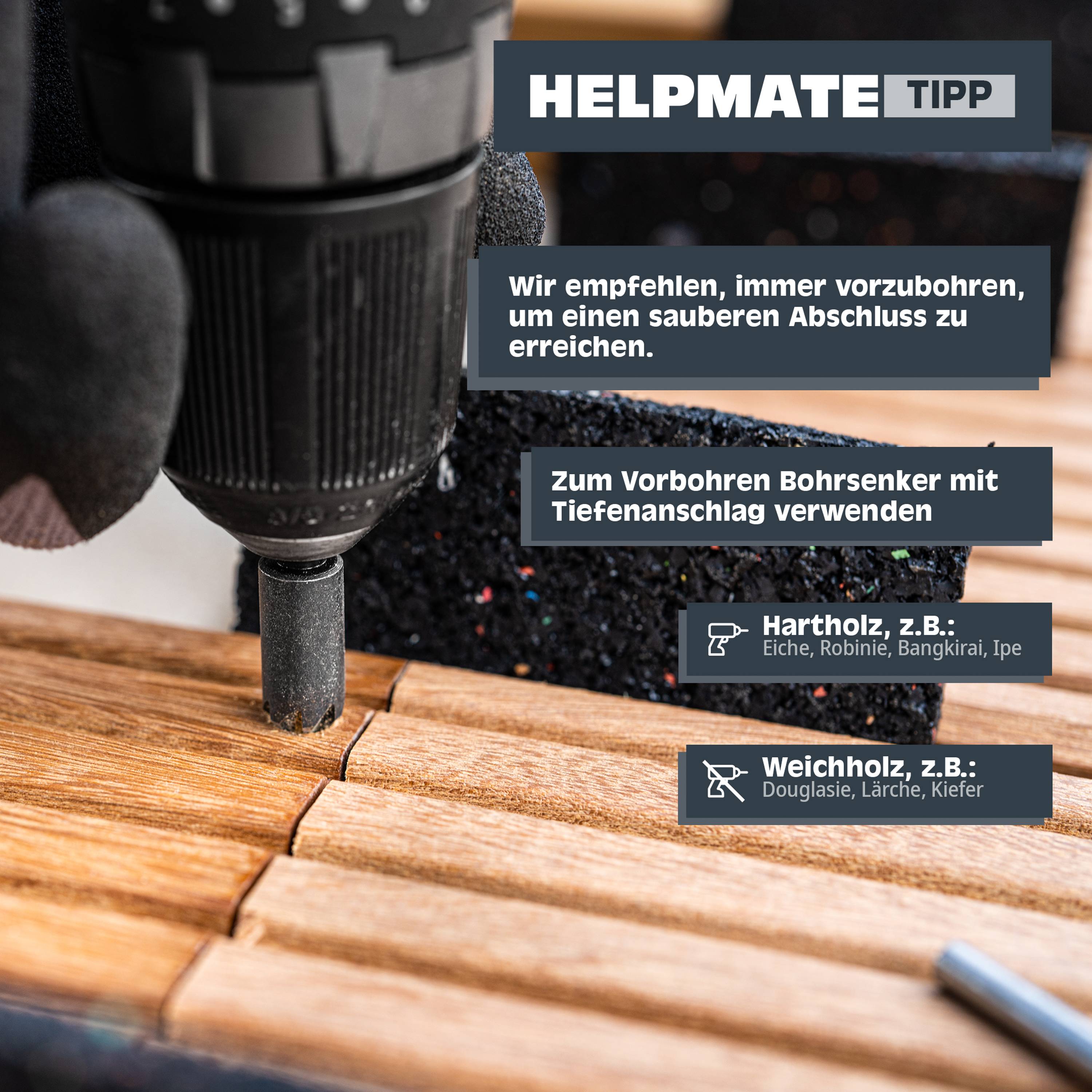HELPMATE Terrassenschr. 5,0x 70 A2 1Bit T25 SK 250 Stück