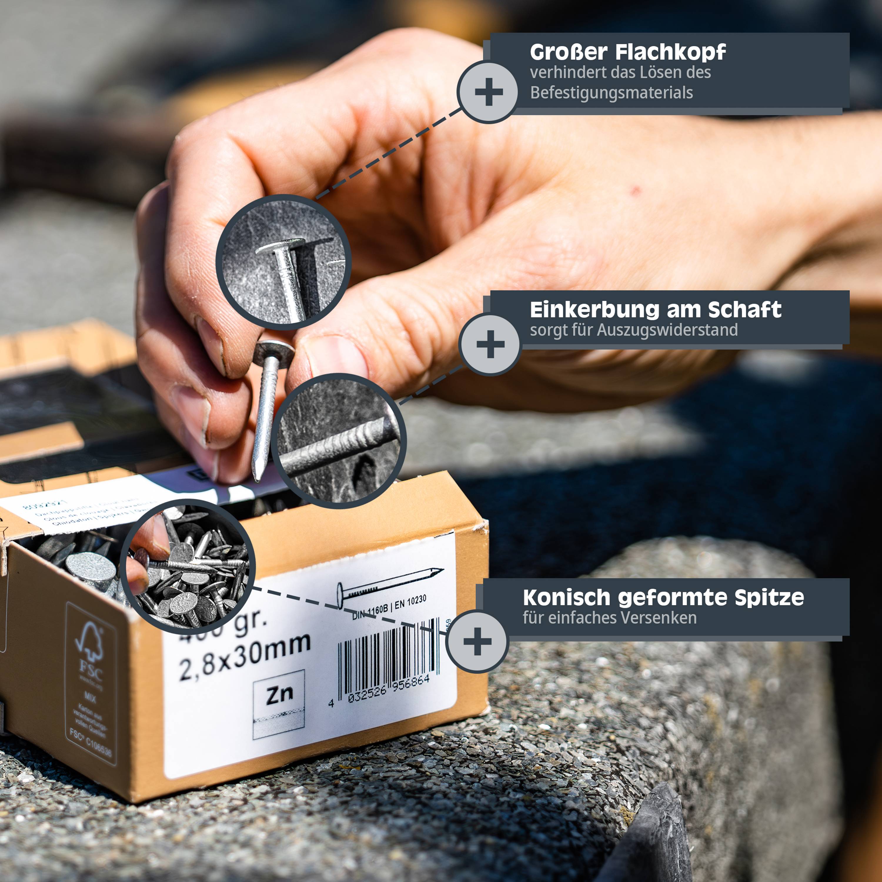 HELPMATE Dachp.St. 2,0x20 mecha vz DIN 1160B 4D