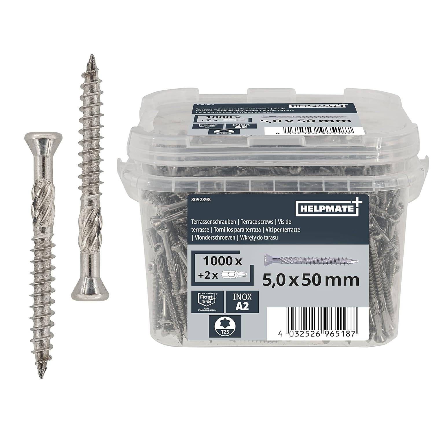 HELPMATE Terrassenschr. 5,0x 50 A2 2Bits T25 SK 1000 Stück