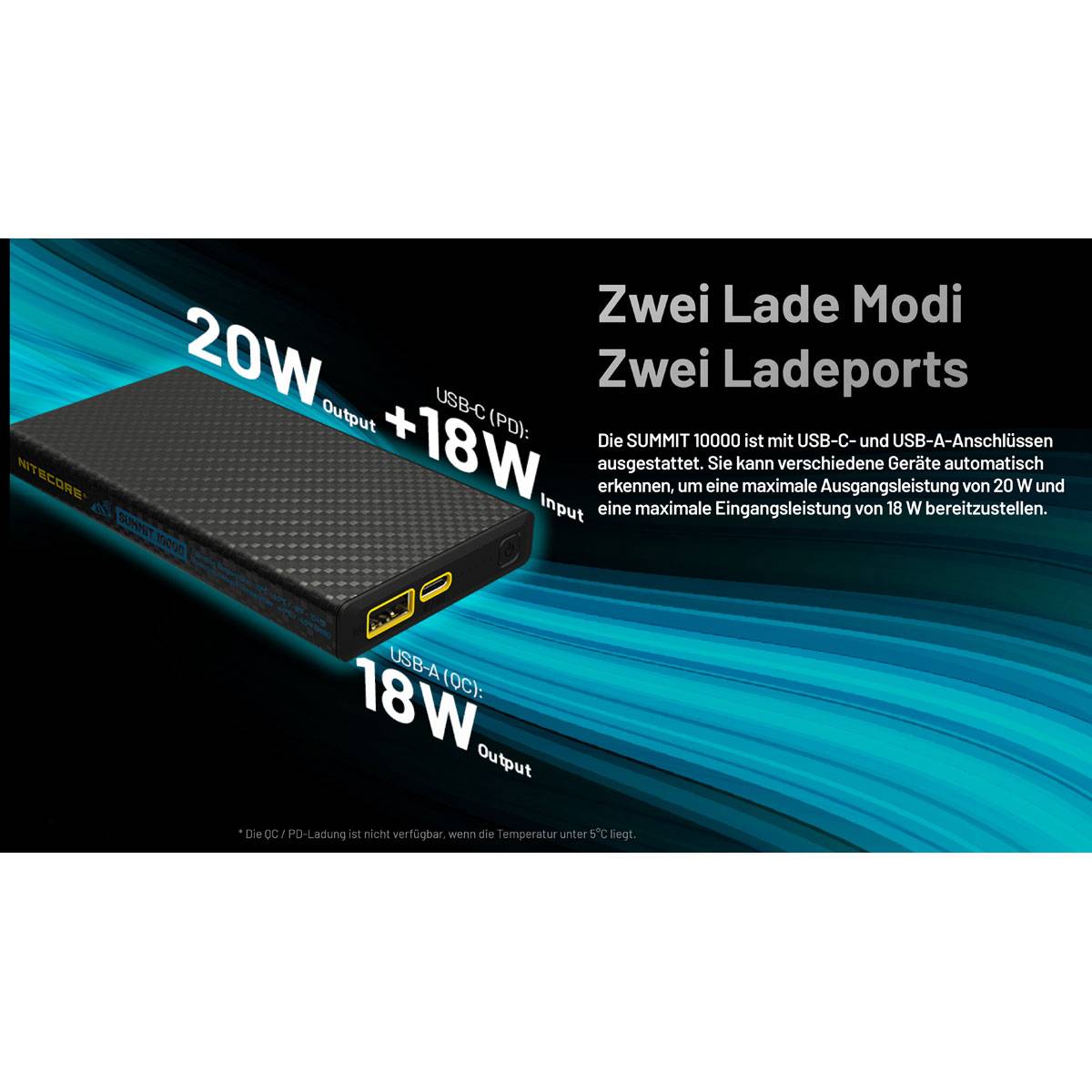 Nitecore Powerbank SUMMIT10000 10.000mAh - Schwarz