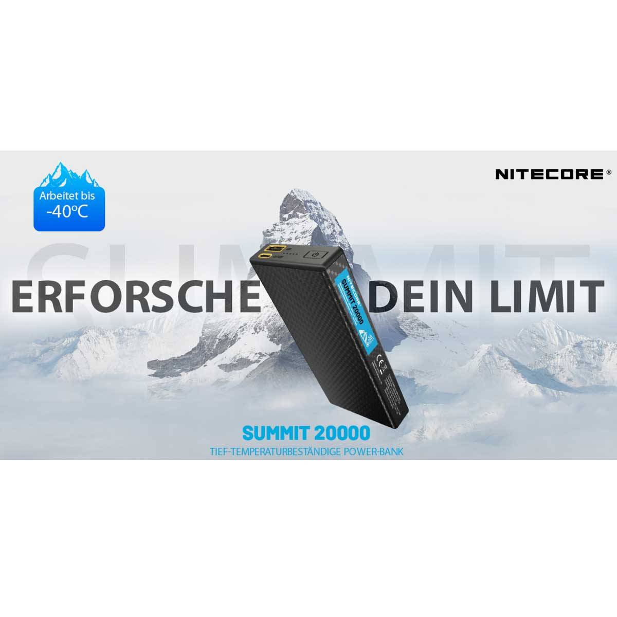 Nitecore Powerbank SUMMIT20000 20.000mAh - Carbonschwarz