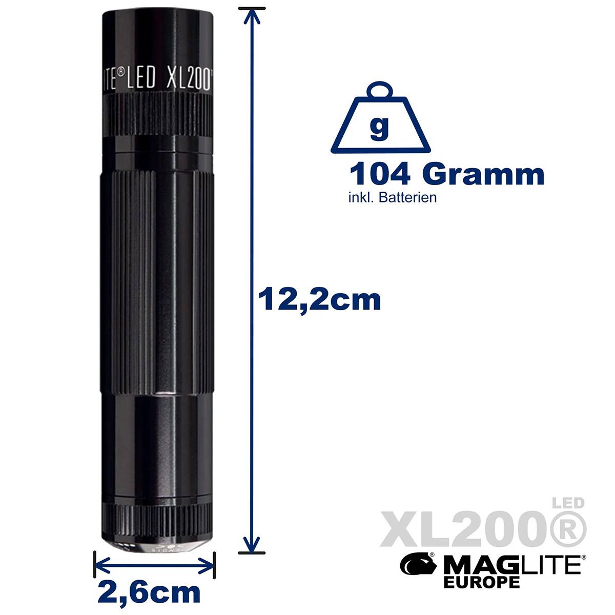 Maglite XL200 230 Lumen Tactical Pack - LED-Taschenlampe Schwarz (+)
