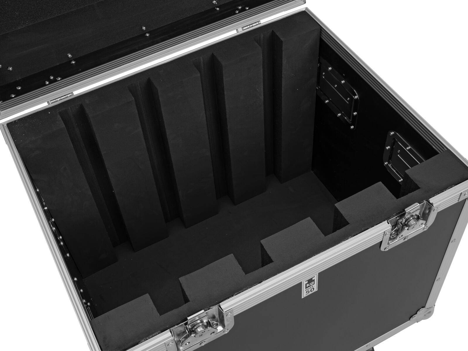 ROADINGER Flightcase 4x Pixel Matrix Panel 5x5 RGB/WW mit Rollen