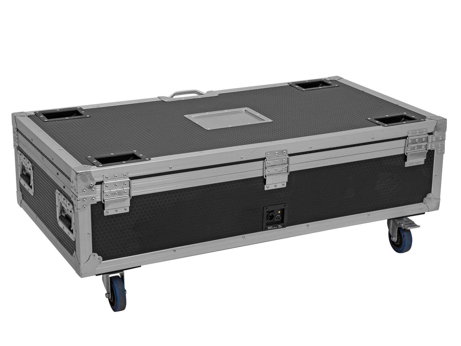 ROADINGER Flightcase 8x AKKU IP Pixel Tube 360° PRO CRMX mit Ladefunktion und Rollen