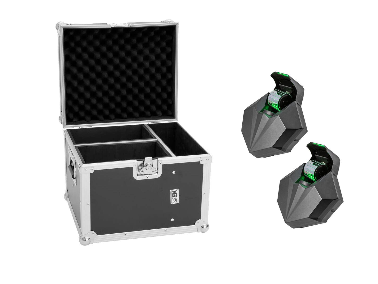 EUROLITE Set 2x LED CAT-80 Strahleneffekt + Flightcase