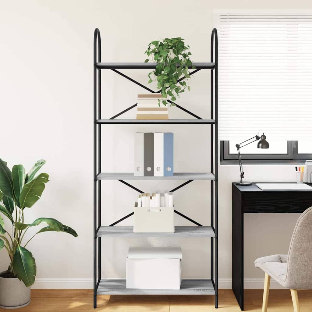 vidaXL Bücherregal Graues Sonoma 80 x 30 x 183 cm Holzwerkstoff