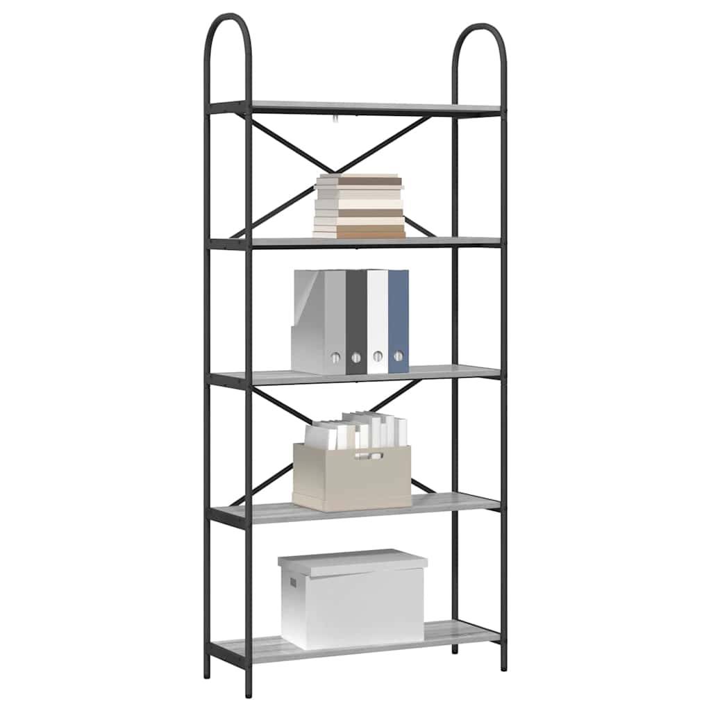 vidaXL Bücherregal Graues Sonoma 80 x 30 x 183 cm Holzwerkstoff