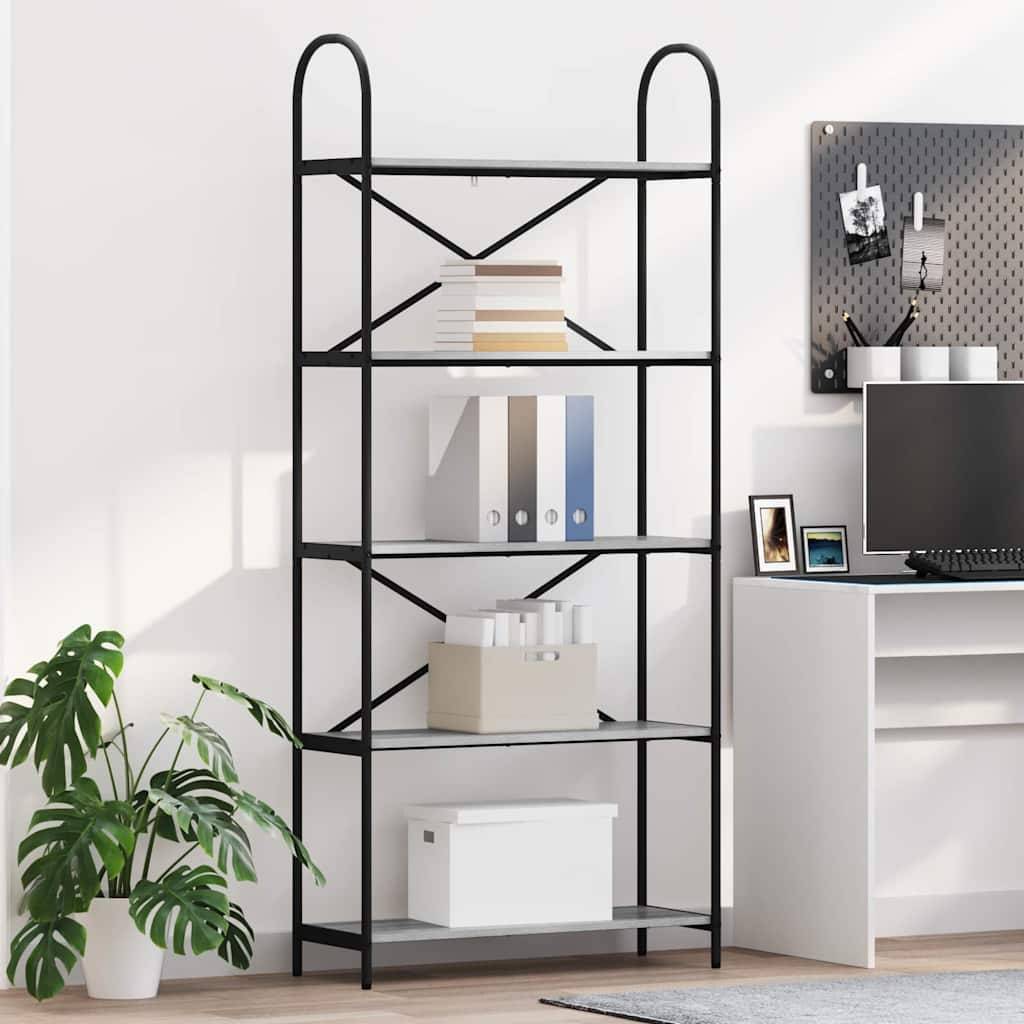 vidaXL Bücherregal Graues Sonoma 80 x 30 x 183 cm Holzwerkstoff