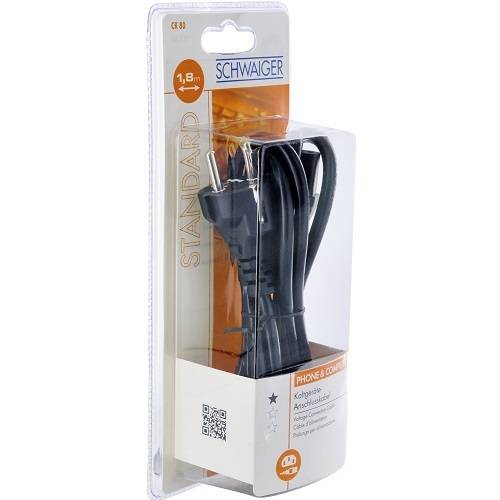 Schwaiger Kaltgerätekabel 1,8m Schwarz Multimedia-Technik Stromkabel