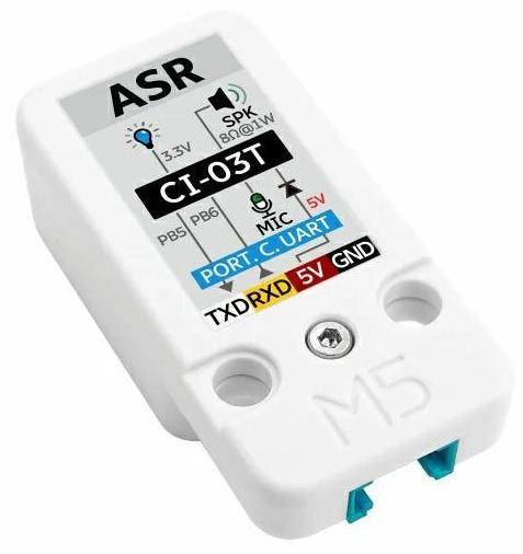 M5Stack ASR Unit, KI-Offline-Spracherkennung, CI-03T, UART, 300 Befehle, Mikrofon, Lautsprecher