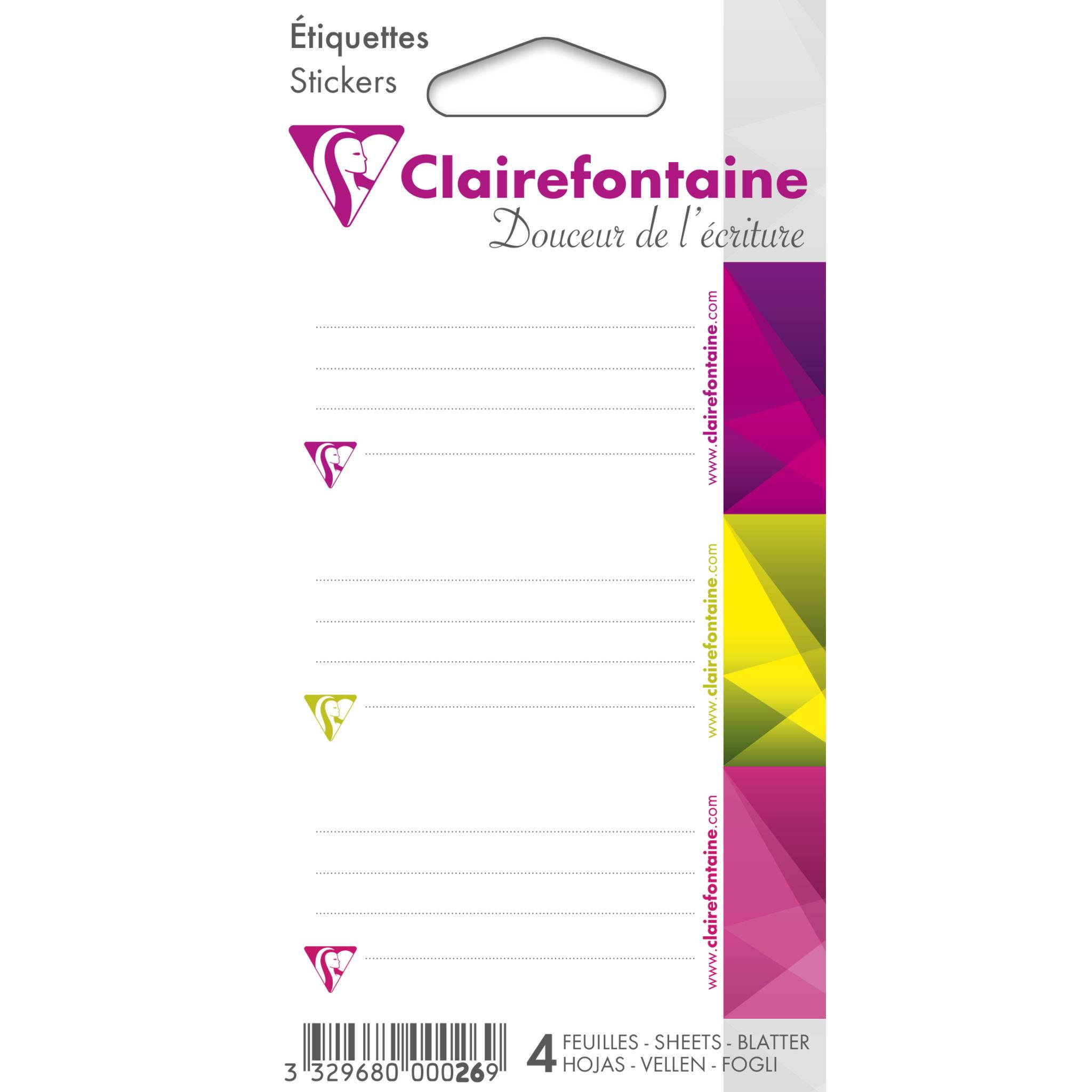 Clairefontaine 25x Pack selbstklebenden Etiketten, 33,5x75 mm Motiv 26C
