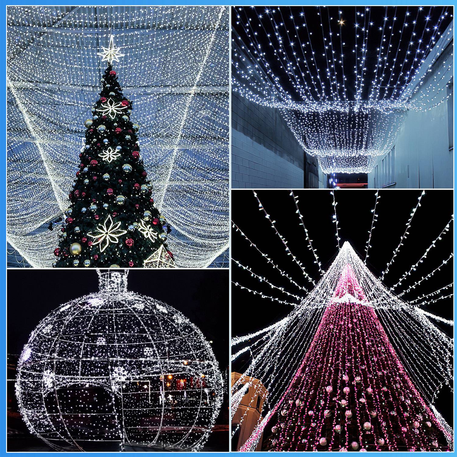 100M LED Lichterkette 500LEDs 8 Modi mit Memory Funktion, Weihnachten Party Garten Bedienung Funkelnder Sterneffekt Deko Kaltweiß