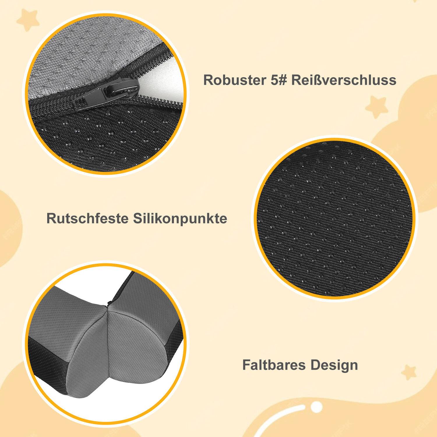 Faltbares Baby Bettgitter Rausfallschutz aus Foam mit rutschfesten Pads - Sicheres Bettgitter für Baby Kinder Senioren Bed