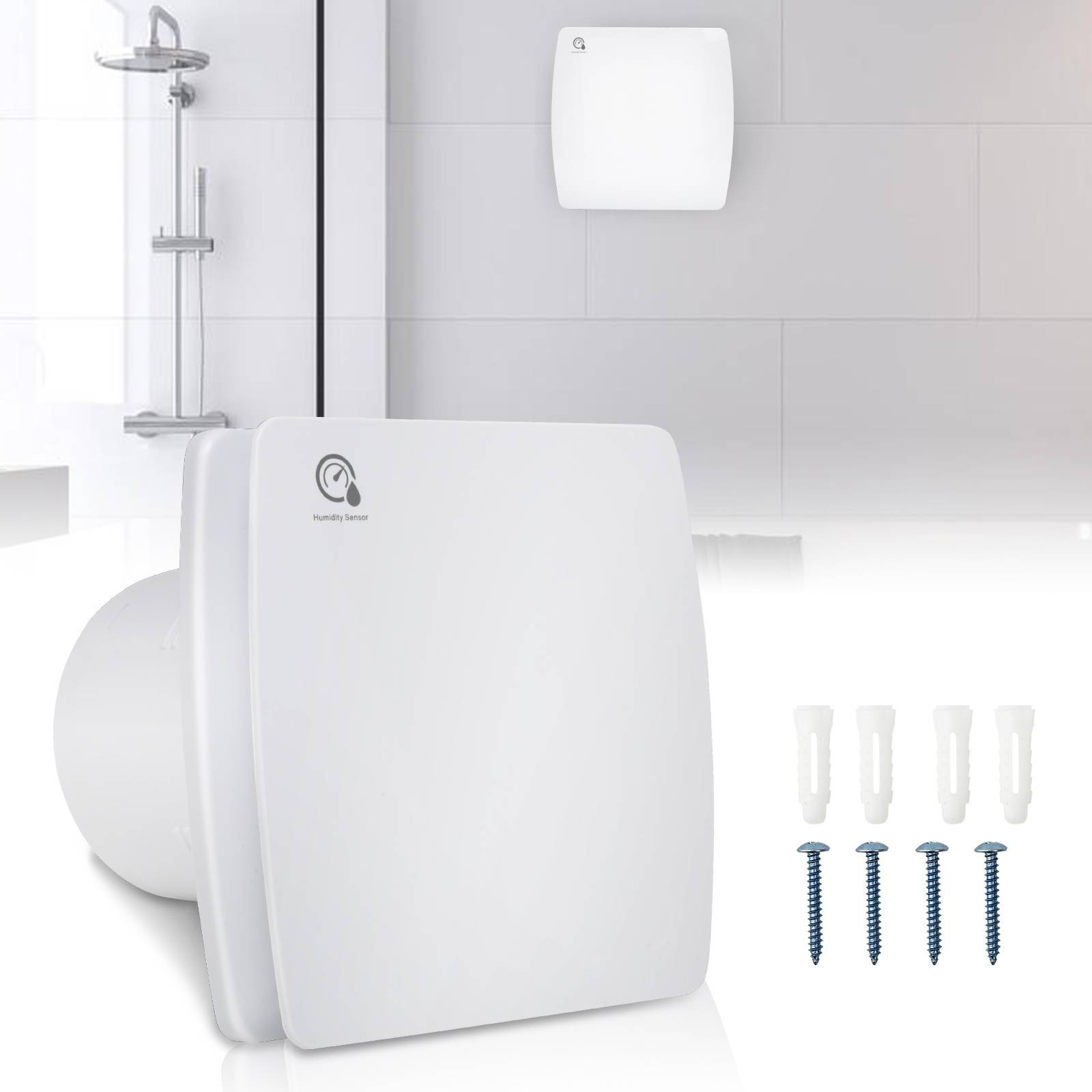Badlüfter Lüfter Badventilator Wohnraumlüfter Wandlüfter Wandventilator Ø 100 mm Standard weiß