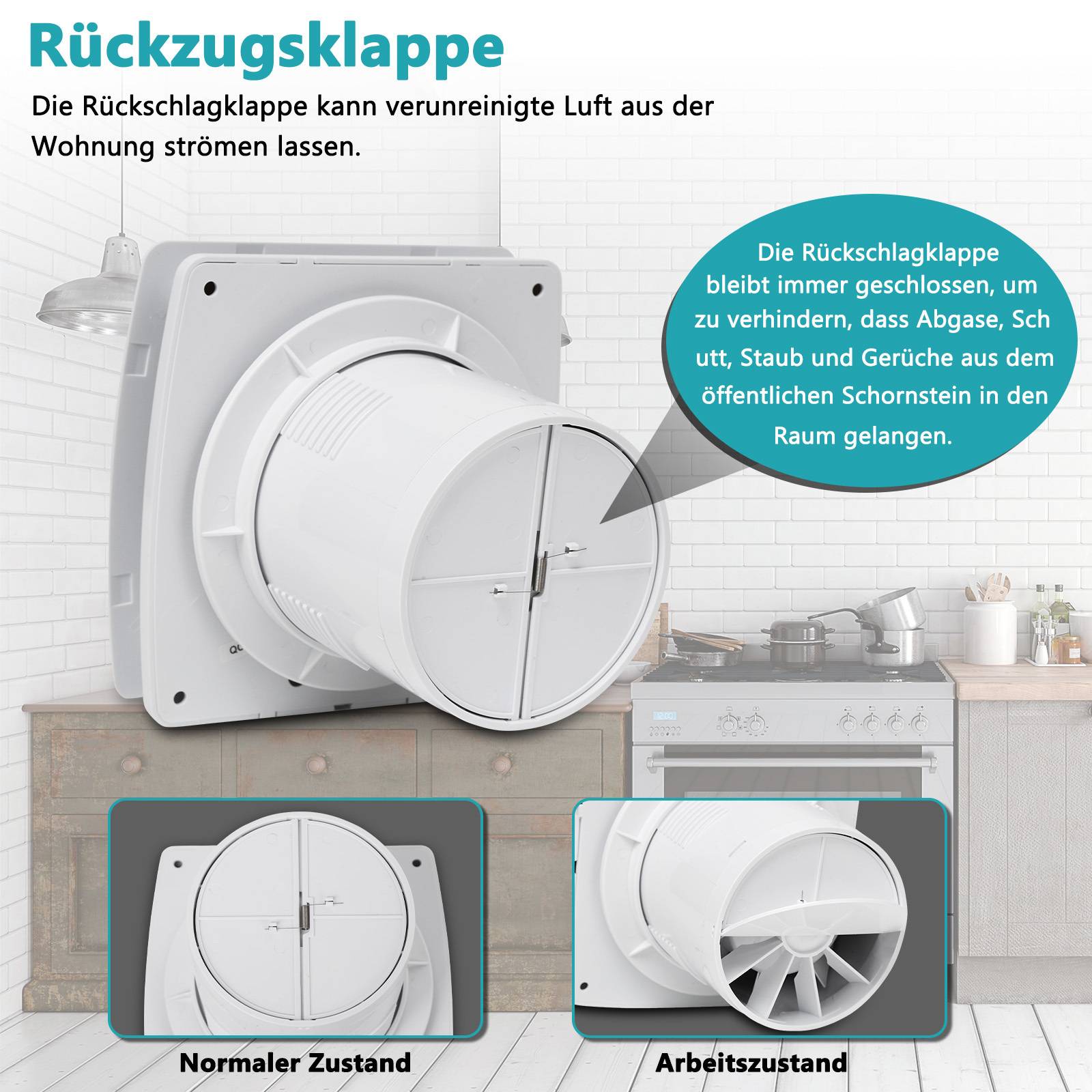 Badlüfter Lüfter Badventilator Wohnraumlüfter Wandlüfter Wandventilator Ø 100 mm Standard weiß