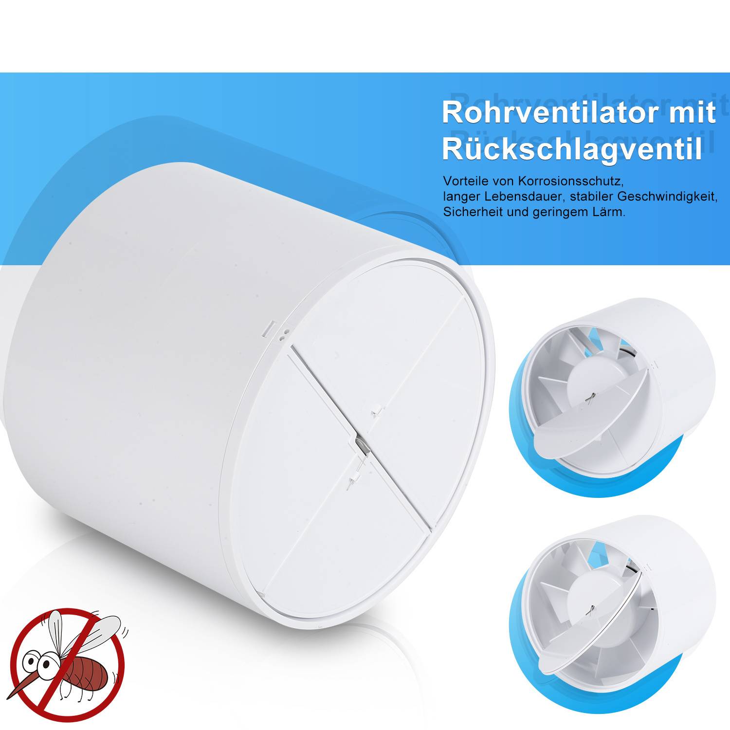 Rohrventilator Einschublüfter 150mm, 320 m³/h